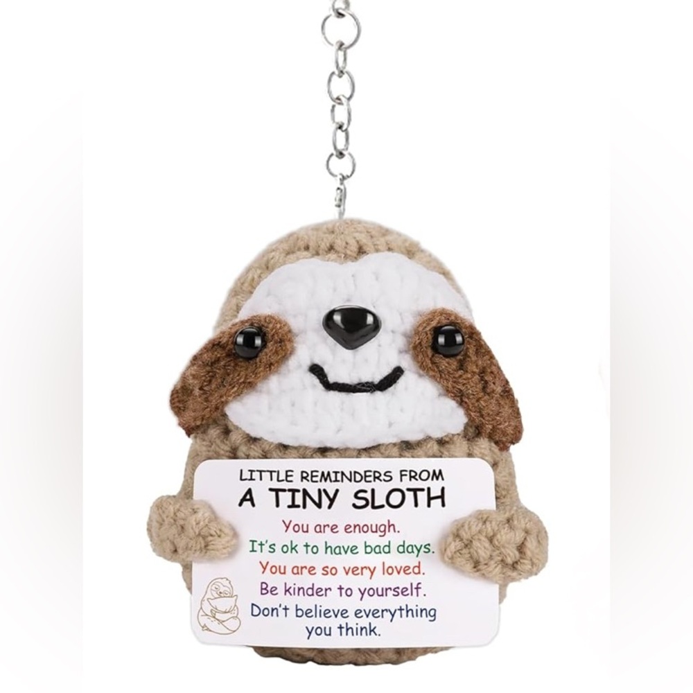 Positive Support Sloth Crochet Inspirational Gift With Keychain - Picture 4 of 4
